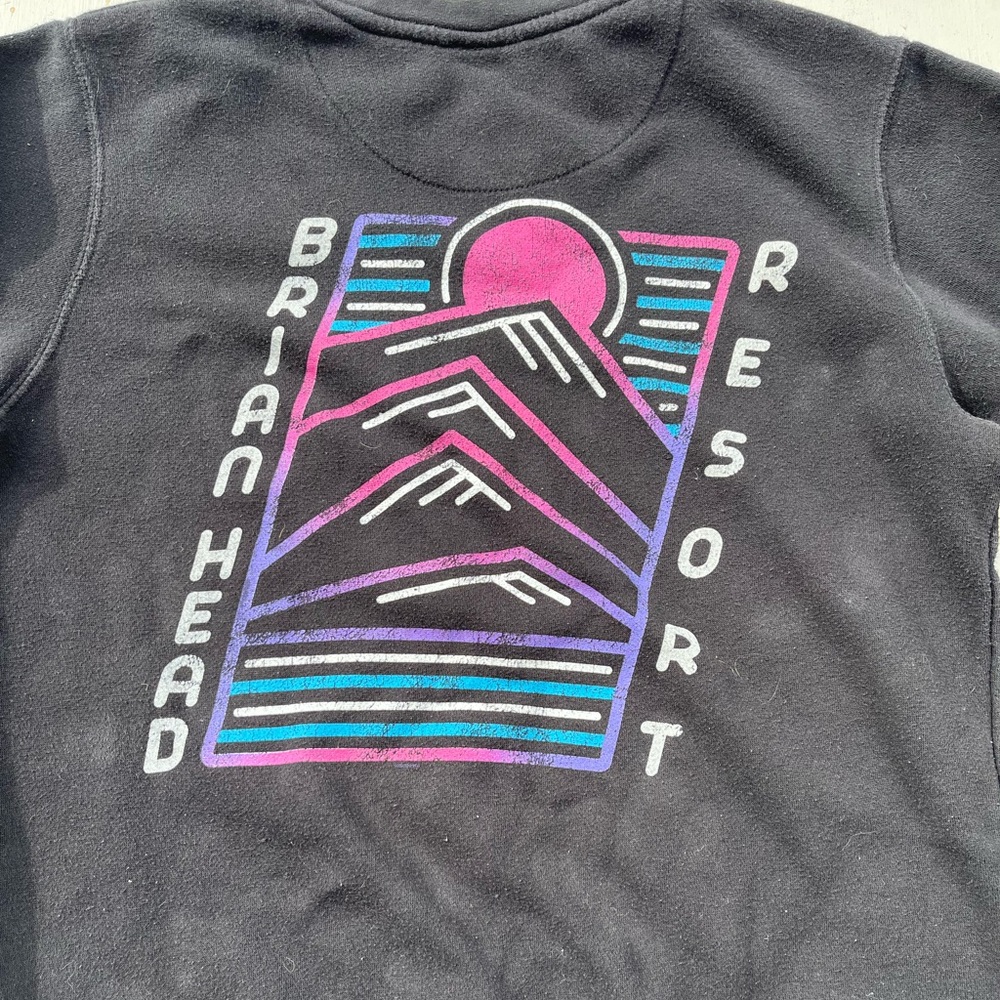 Men's Brian Head Resort Sweatshirt Black Spell-Out M Ski Snowboard Utah Epic